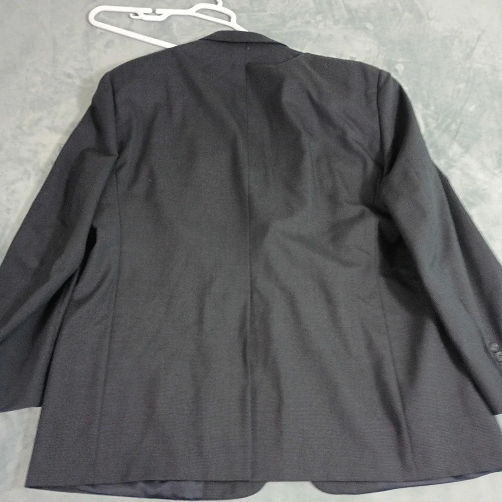 Hart Schaffner & Marx Gayfers Mens 46R Wool Blazer Sport Coat Charcoal Grey